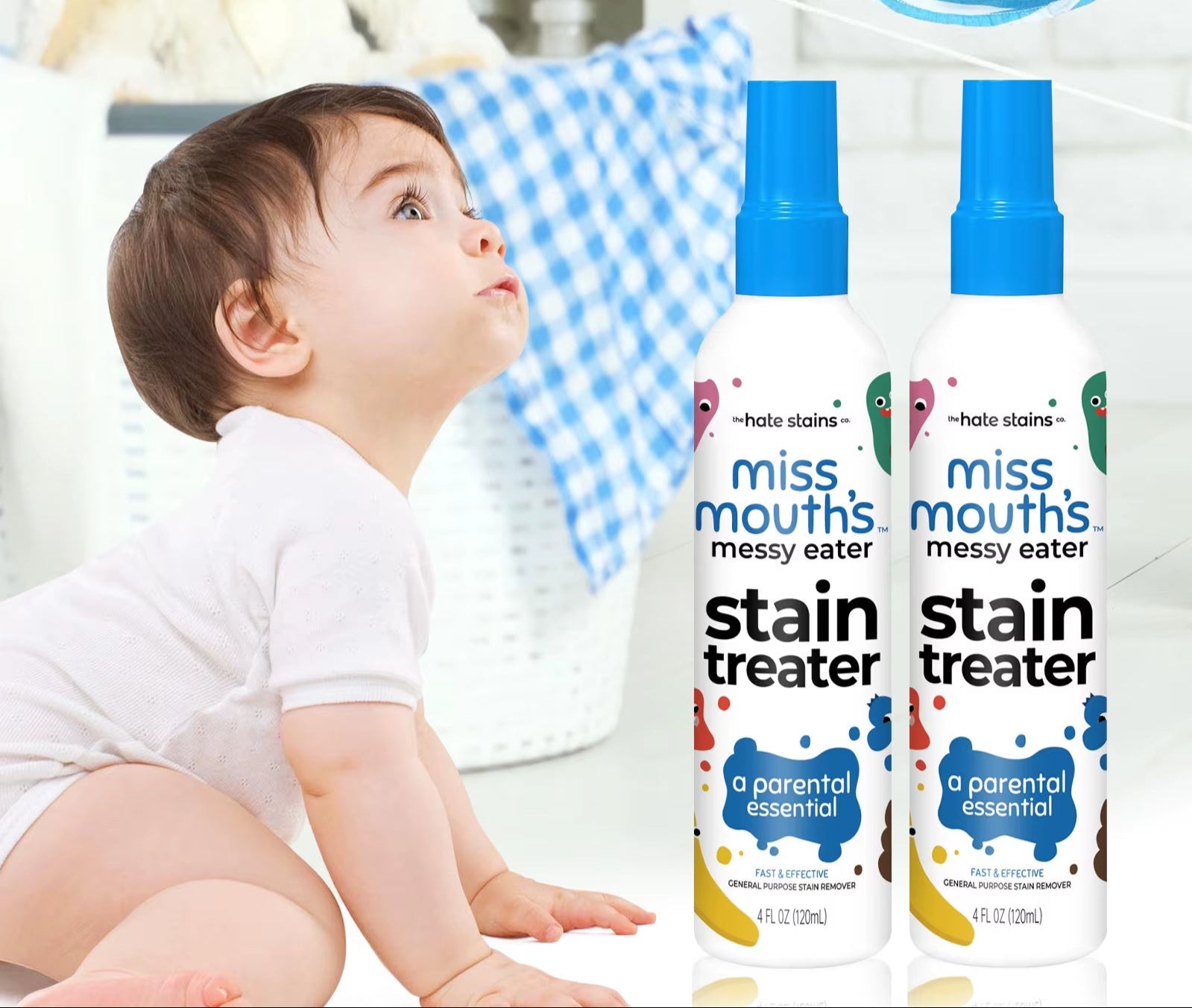 120ML Portable Stain Remover Spray for Clothes, Coats, and Fabrics - Effective Yellow Stain Bleach for Carpets